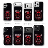 SHIELD Academy varsity eagle logo Chris Brown Phone Case Black Electroplated Silver For Iphone 11 To 17