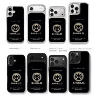 SHIELD Marvel classified security Chris Brown Phone Case Black Electroplated Silver For Iphone 11 To 17