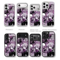Shinoa purple black anime manga art Chris Brown Phone Case Black Electroplated Silver For Iphone 11 To 17