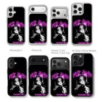 Shinobu demon slayer pink metal art Chris Brown Phone Case Black Electroplated Silver For Iphone 11 To 17
