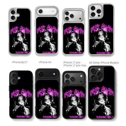 Shinobu demon slayer pink metal art Chris Brown Phone Case Black Electroplated Silver For Iphone 11 To 17