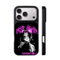 Shinobu demon slayer pink metal art iPhone 17 Pro Max Black Case