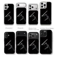 Shiny crown knight sword black Chris Brown Phone Case Black Electroplated Silver For Iphone 11 To 17