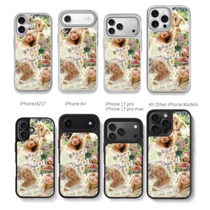 Short n Sweet Sabrina photo collage Chris Brown Phone Case Black Electroplated Silver For Iphone 11 To 17
