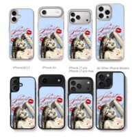 Short n sweet Sabrina red lips girl Chris Brown Phone Case Black Electroplated Silver For Iphone 11 To 17