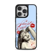 Short n sweet Sabrina red lips girl iPhone 16 Pro Max Black Case