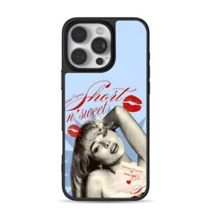 Short n sweet Sabrina red lips girl iPhone 16 Pro Max Black Case