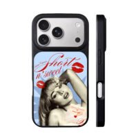 Short n sweet Sabrina red lips girl iPhone 17 Pro Max Black Case
