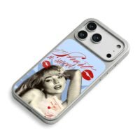 Short n sweet Sabrina red lips girl iPhone 17 Pro Max Electroplated Silver Case2