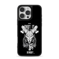 Shut it cyber goat skull skinsuit iPhone 16 Pro Max Black Case