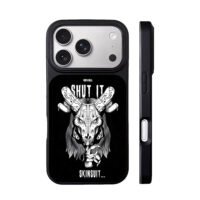 Shut it cyber goat skull skinsuit iPhone 17 Pro Max Black Case