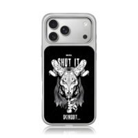 Shut it cyber goat skull skinsuit iPhone 17 Pro Max Electroplated Silver Case1