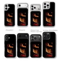 Signed closeup single eye red art Chris Brown Phone Case Black Electroplated Silver For Iphone 11 To 17