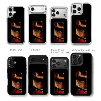 Signed closeup single eye red art Chris Brown Phone Case Black Electroplated Silver For Iphone 11 To 17