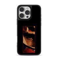 Signed closeup single eye red art iPhone 16 Pro Max Black Case