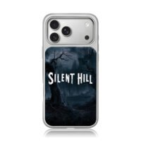 Silent Hill eerie forest house iPhone 17 Pro Max Electroplated Silver Case1