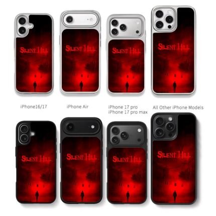 Silent Hill red fog street lone man Chris Brown Phone Case Black Electroplated Silver For Iphone 11 To 17