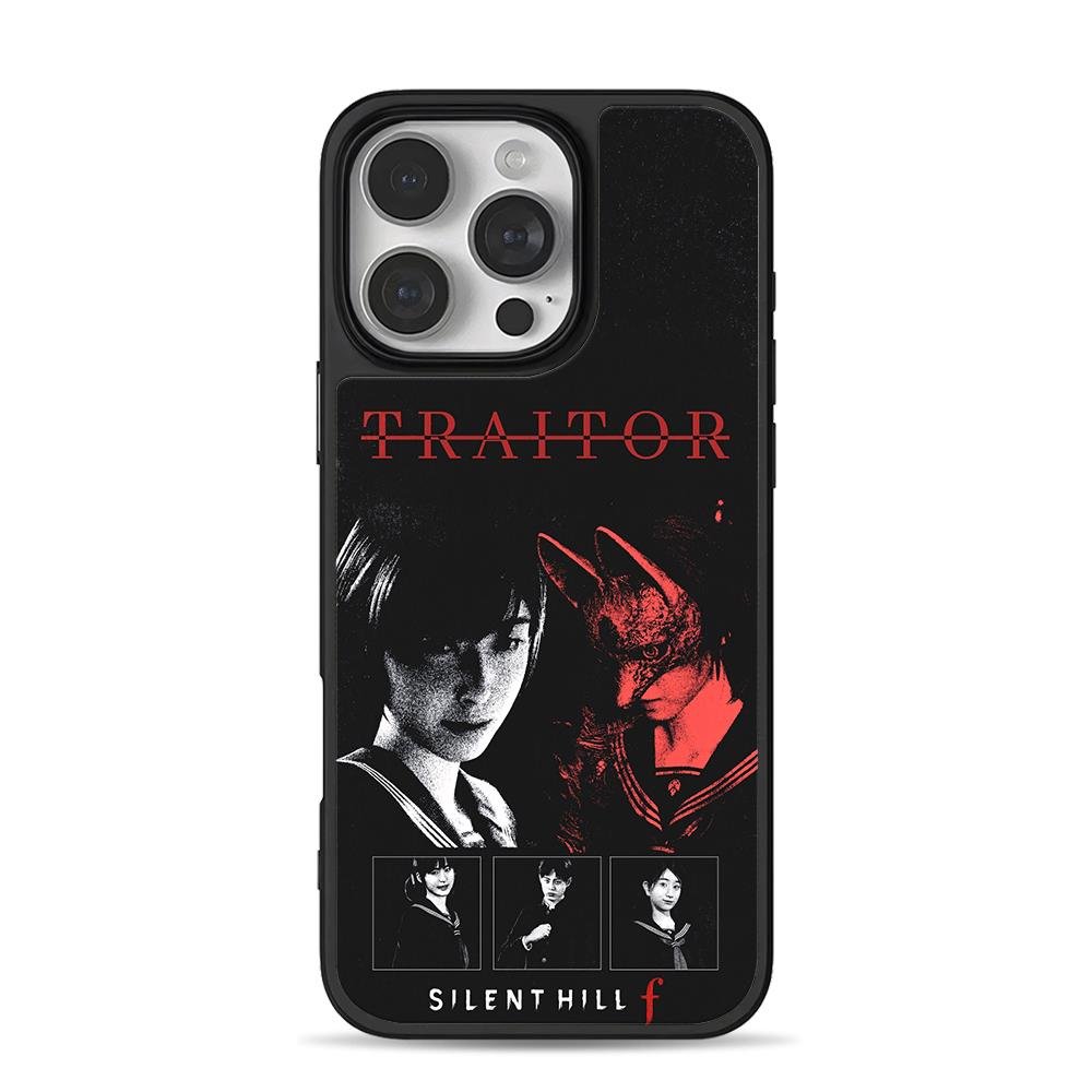 SilentHillfTraitorRedFoxMaskGirls iPhone 16 Pro Max Black Case SilentHillfTraitorRedFoxMaskGirls iPhone 16 Pro Max Black Case