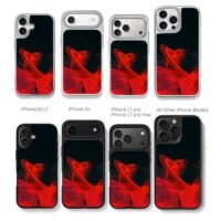 Silhouette man red ringed planet Chris Brown Phone Case Black Electroplated Silver For Iphone 11 To 17