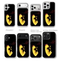 Silhouette of Ferrari F1 racer logo Chris Brown Phone Case Black Electroplated Silver For Iphone 11 To 17
