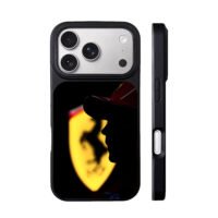Silhouette of Ferrari F1 racer logo iPhone 17 Pro Max Black Case