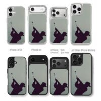 Silhouette of golfer with golf club Chris Brown Phone Case Black Electroplated Silver For Iphone 11 To 17