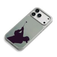 Silhouette of golfer with golf club iPhone 17 Pro Max Electroplated Silver Case2