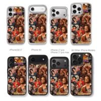 Silk Sonic Bruno Mars retro collage Chris Brown Phone Case Black Electroplated Silver For Iphone 11 To 17