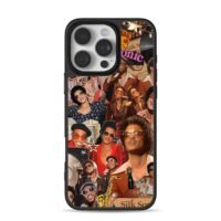 Silk Sonic Bruno Mars retro collage iPhone 16 Pro Max Black Case
