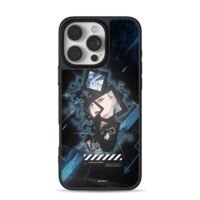 Silver anime girl offwhite art iPhone 16 Pro Max Black Case