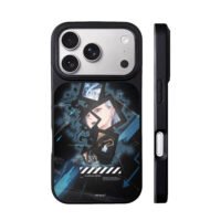 Silver anime girl offwhite art iPhone 17 Pro Max Black Case