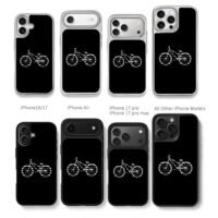 Silver BMX bike silhouette on black Chris Brown Phone Case Black Electroplated Silver For Iphone 11 To 17