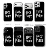 Silver Harry Potter text on black Chris Brown Phone Case Black Electroplated Silver For Iphone 11 To 17