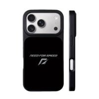 Silver Need For Speed logo and text iPhone 17 Pro Max Black Case