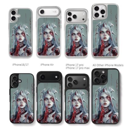 Silver odd eyes blood girl Chris Brown Phone Case Black Electroplated Silver For Iphone 11 To 17