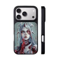 Silver odd eyes blood girl iPhone 17 Pro Max Black Case