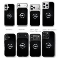 Silver Opel logo on carbon texture Chris Brown Phone Case Black Electroplated Silver For Iphone 11 To 17