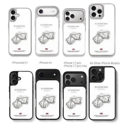 Silverstone F1 circuit map UK flag Chris Brown Phone Case Black Electroplated Silver For Iphone 11 To 17