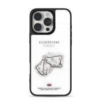 Silverstone F1 circuit map UK flag iPhone 16 Pro Max Black Case