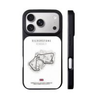 Silverstone F1 circuit map UK flag iPhone 17 Pro Max Black Case