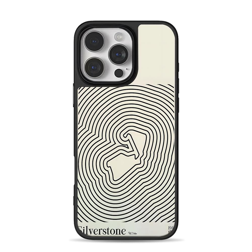 Silverstone race track line art car iPhone 16 Pro Max Black Case Silverstone race track line art car iPhone 16 Pro Max Black Case