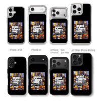 Simpsons GTA Springfield gang art Chris Brown Phone Case Black Electroplated Silver For Iphone 11 To 17