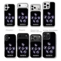 Six glowing Katseye icons on black Chris Brown Phone Case Black Electroplated Silver For Iphone 11 To 17