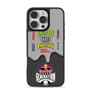 Skate logos Red Bull skate art iPhone 16 Pro Max Black Case