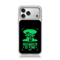 Skeleton thumbs up nuke blast iPhone 17 Pro Max Electroplated Silver Case1