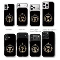 SKT T1 golden team logo Chris Brown Phone Case Black Electroplated Silver For Iphone 11 To 17