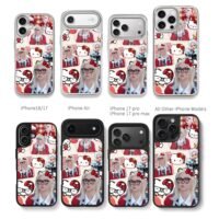 SKZ Felix Hello Kitty collage Chris Brown Phone Case Black Electroplated Silver For Iphone 11 To 17