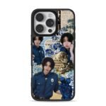 SKZ Han police floral skull collage iPhone 16 Pro Max Black Case