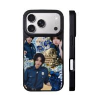 SKZ Han police floral skull collage iPhone 17 Pro Max Black Case