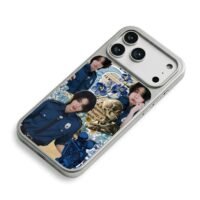 SKZ Han police floral skull collage iPhone 17 Pro Max Electroplated Silver Case2